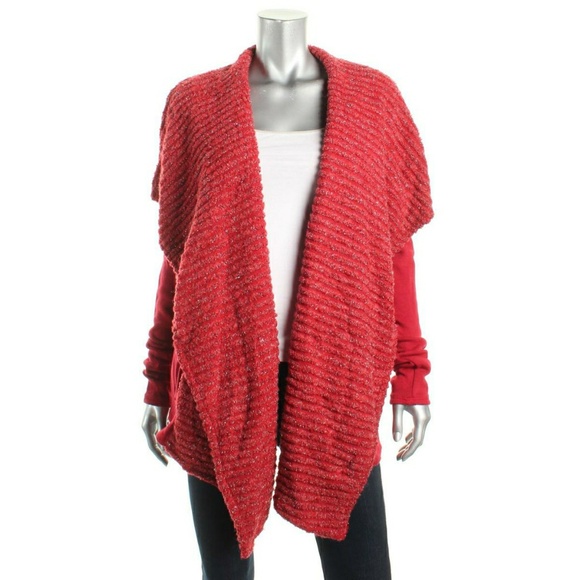 Lucky Brand Wool Blend Red Cardigan Sweater - Picture 6 of 7